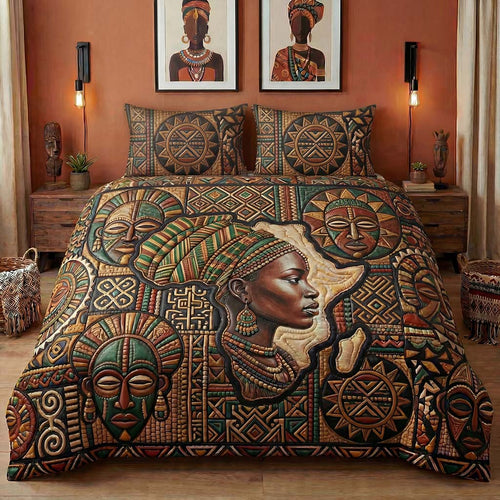 African Ancestry 3-Piece Quilted Bedding Set NCU0HNH1018
