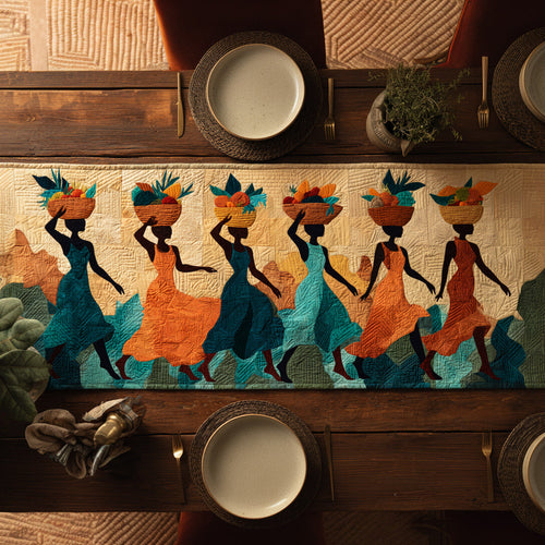 African Black Woman Harvest Quilted Table Runner NCU0HNH462