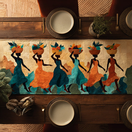 African Black Woman Harvest Quilted Table Runner NCU0HNH462