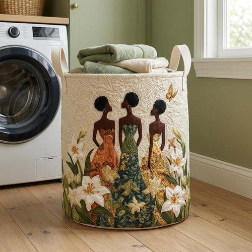 African Blossom Muse Quilted Laundry Basket NCU0HNH1002