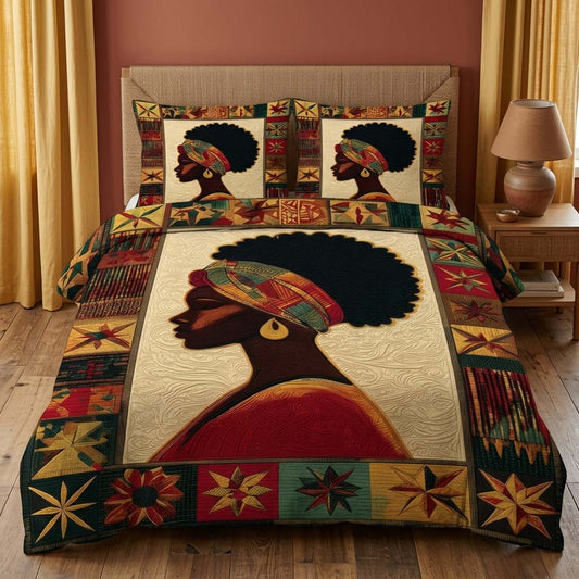 African Essence 3-Piece Quilted Bedding Set NCU0HNH1020