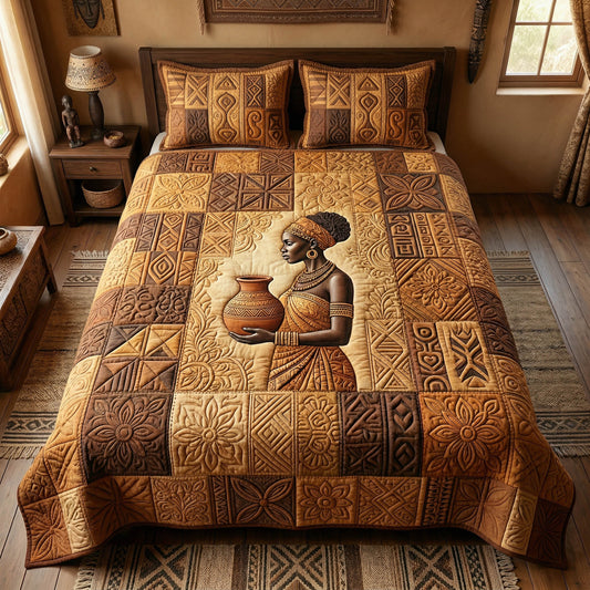 African Heritage 3-Piece Quilted Bedding Set NCU0NTD1840
