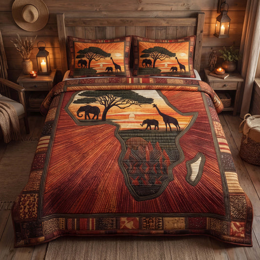 African Horizon 3-Piece Quilted Bedding Set NCU0HNH1021