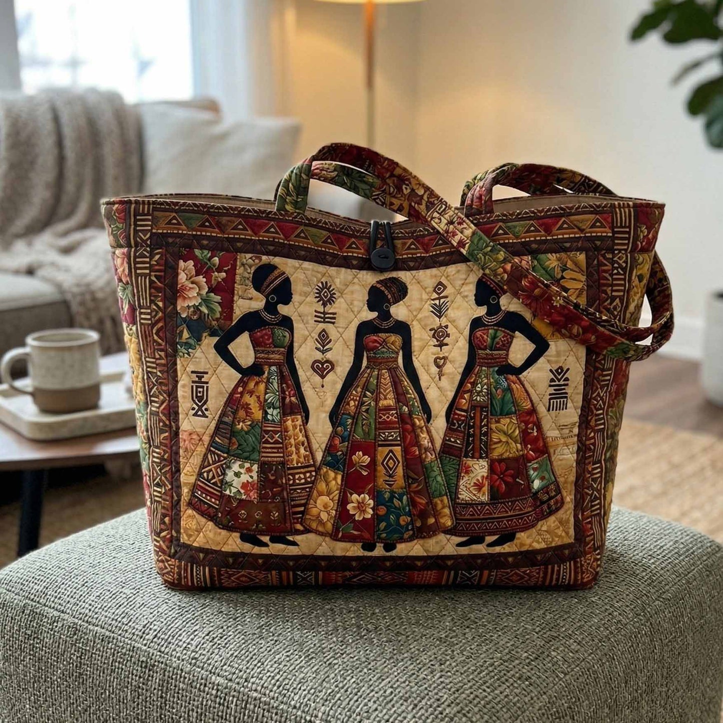 African Queens Silhouette Quilted Classic Tote Bag NCU0NXD1819