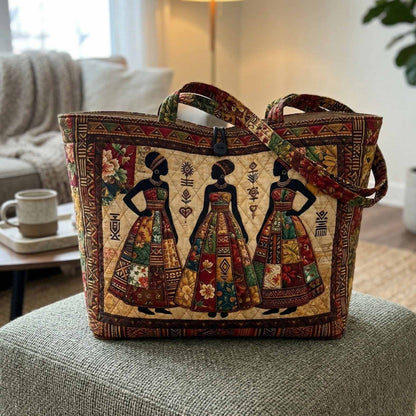 African Queens Silhouette Quilted Classic Tote Bag NCU0NXD1819