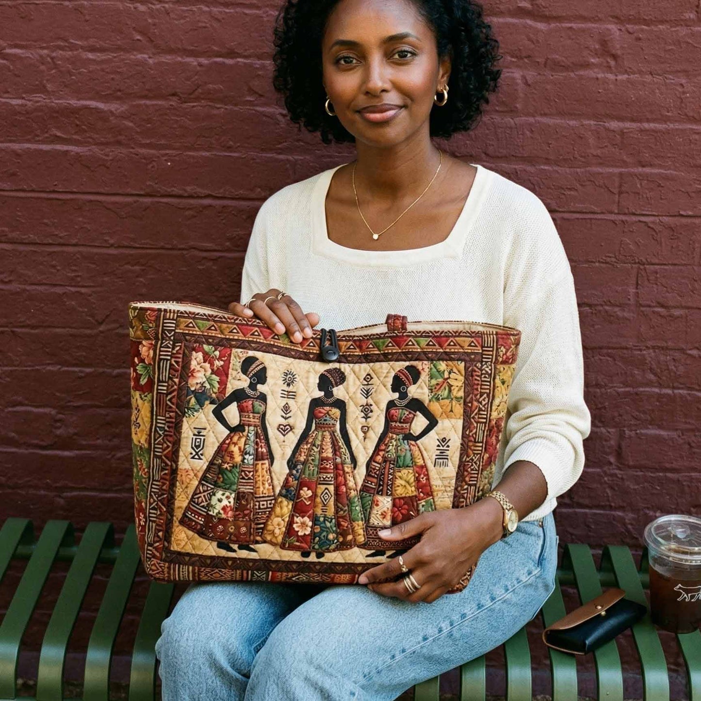 African Queens Silhouette Quilted Classic Tote Bag NCU0NXD1819
