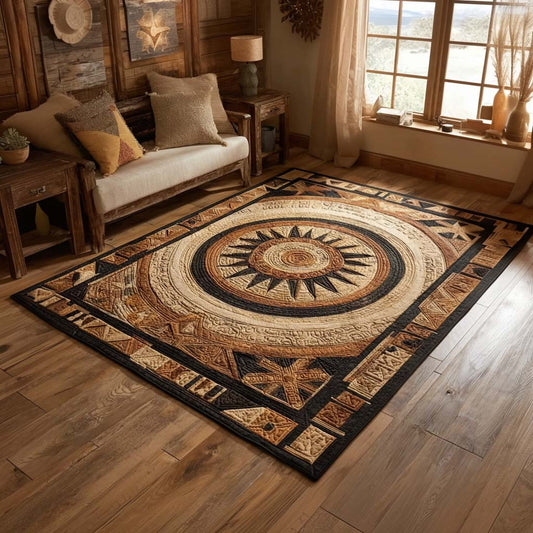 African Solar Compass Area Rug NCU0HNH1017