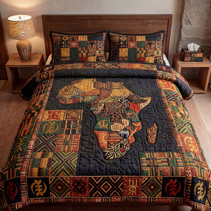 African Symbolism 3-Piece Quilted Bedding Set NCU0HNH1026