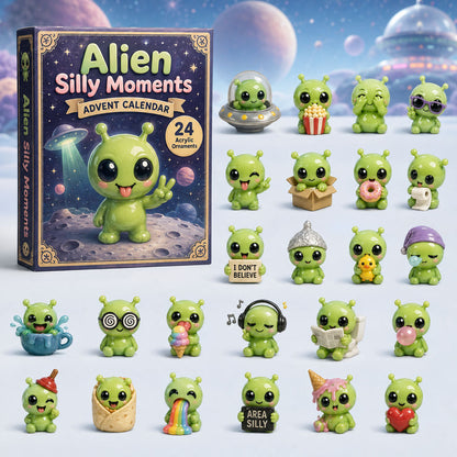 CHRISTMAS KICKOFF 40% OFF - Alien Silly Moments Advent Calendar 2026 - 24-Day Festive Countdown, Acrylic Charms Blind Box - Gift For Alien Lovers AC0HA189