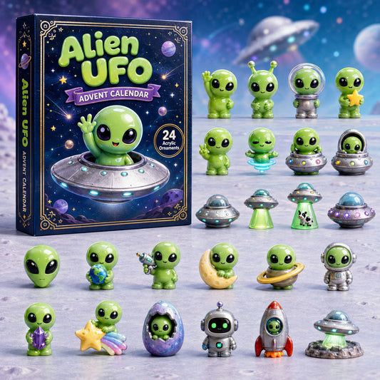 CHRISTMAS KICKOFF 40% OFF - Alien UFO Advent Calendar 2026 - 24-Day Festive Countdown, Acrylic Charms Blind Box - Gift For Alien Lovers AC0HA190