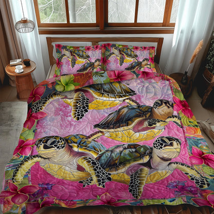 Aloha Turtle Dreams 3-Piece Quilted Bedding Set  NCU0TL476