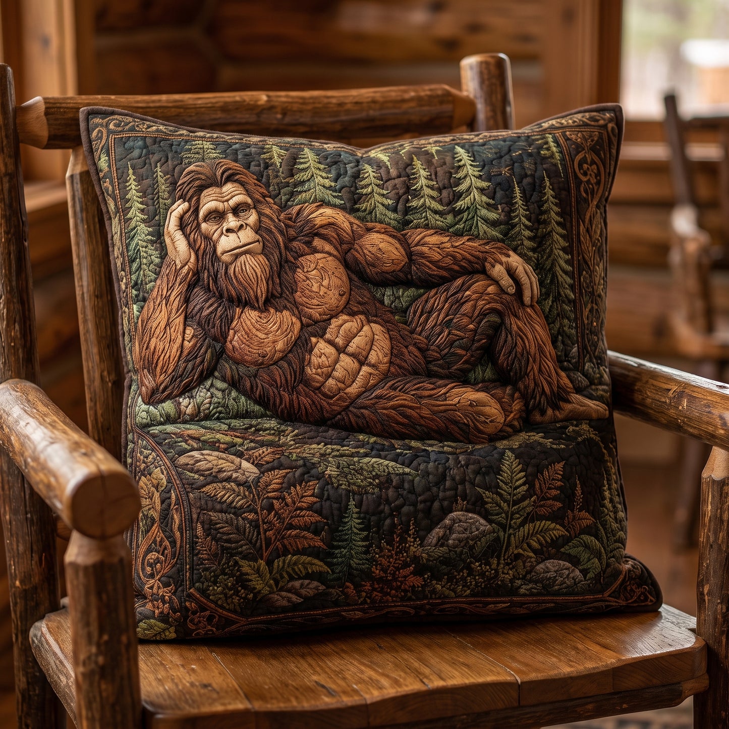 Alpine Night Sasquatch Quilted Pillow Case NCU0DV2209