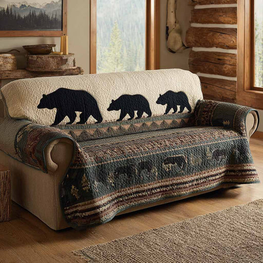 Alpine Bear Quilted Sofa Cover NCU0NXD1485