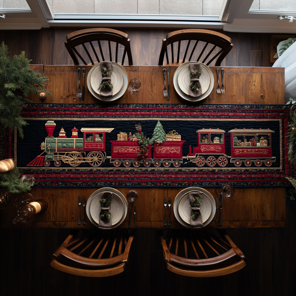 Alpine Express Train Quilted Table Runner NCU0HNH411