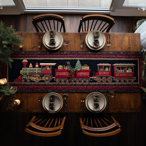 Alpine Express Train Quilted Table Runner NCU0HNH411