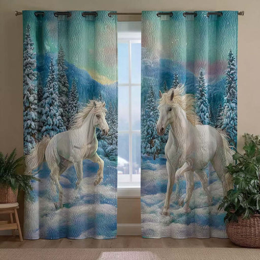 Alpine Horse Quilted Curtains NCU0HNH874