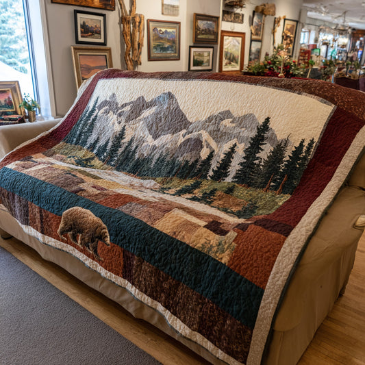 Alpine Lake Scene Quilted Blanket NCU0LDH754