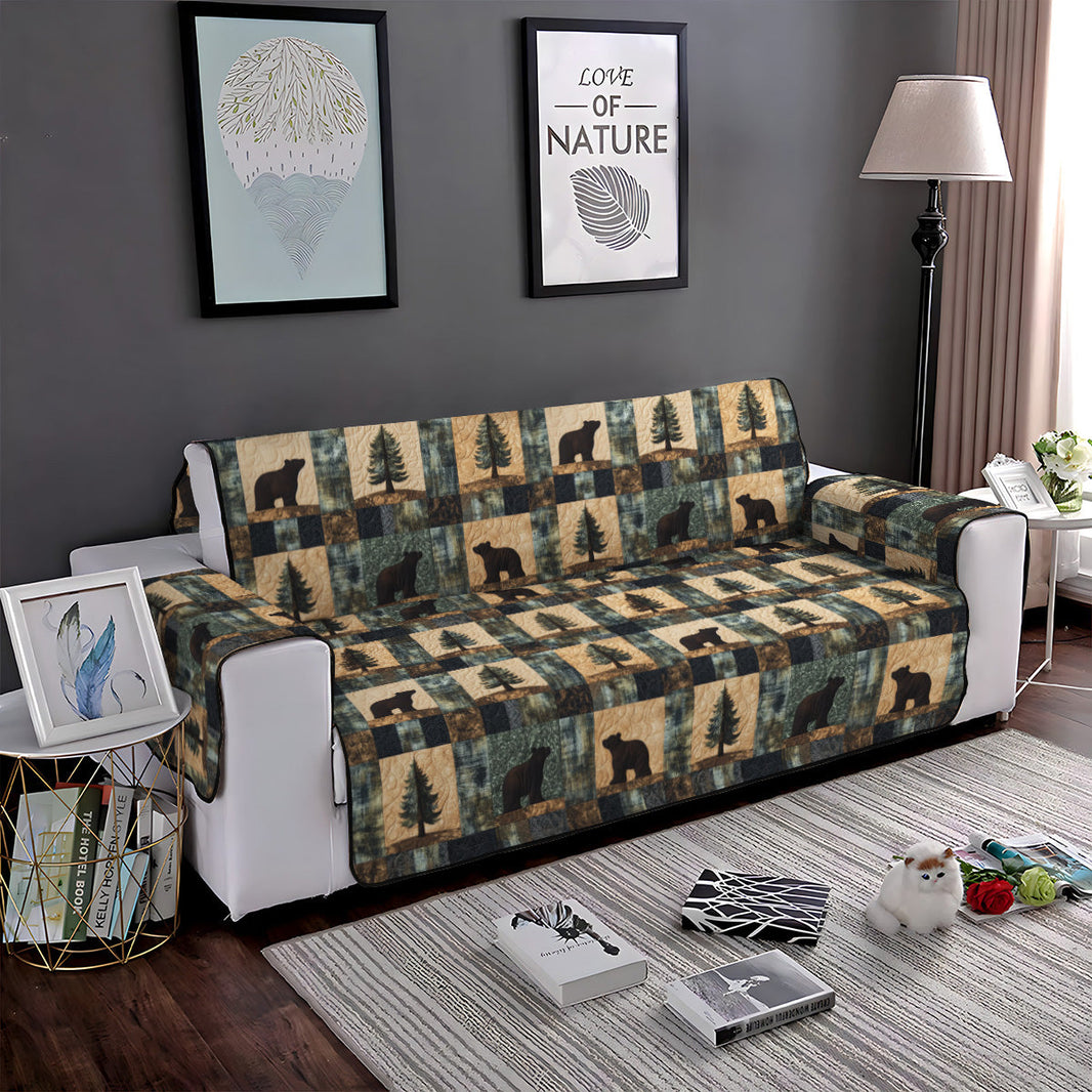 Forest Silhouettes Quilted Sofa Cover NCU0NXD972