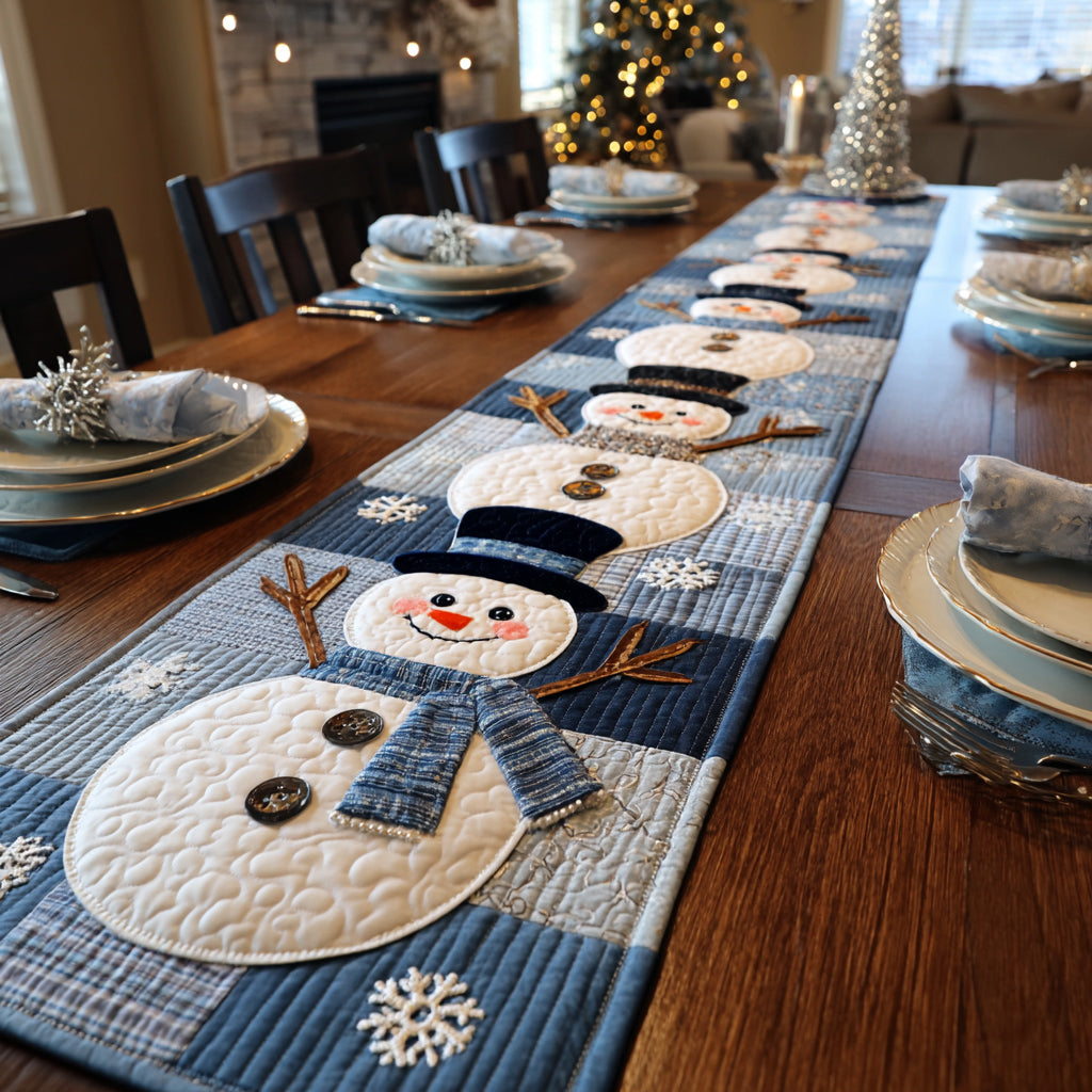 Alpine Snowman Quilted Table Runner NCU0HNH619