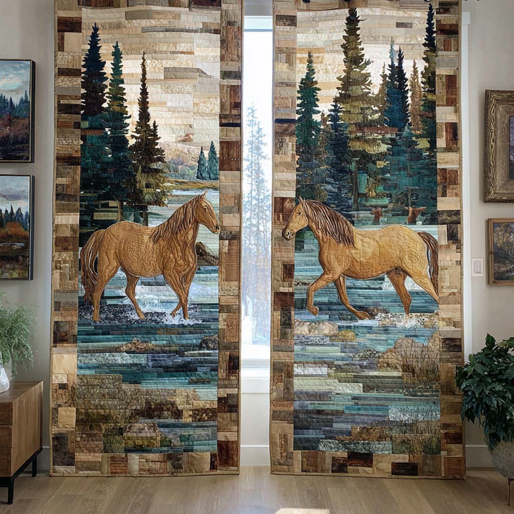Alpine Stream Run Quilted Curtains NCU0NXD1351
