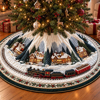 Alpine Village Christmas Quilted Tree Skirt NCU0HNH1269