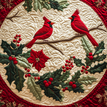 Amazing Cardinal Quilted Round Mat NCU0DV1081