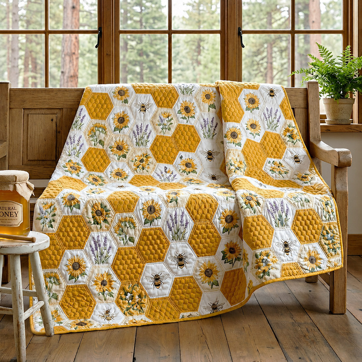 Amber Bee Haven Quilted Blanket NCU0HNH1172