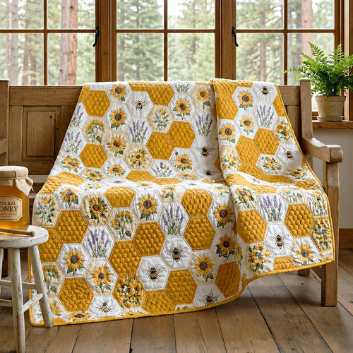 Amber Bee Haven Quilted Blanket NCU0HNH1172