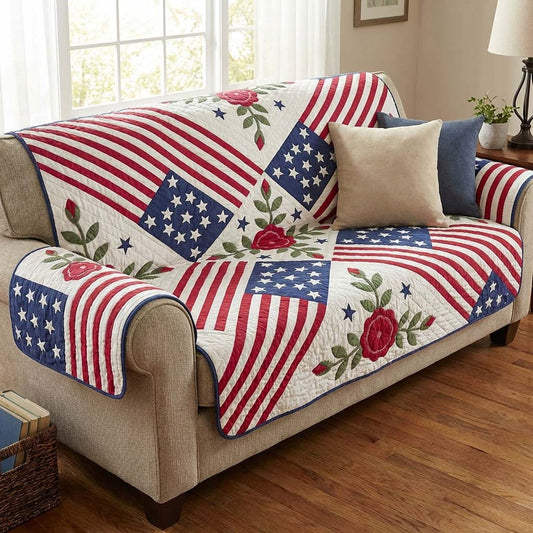 Amber Glory Quilted Sofa Cover NCU0HNH945