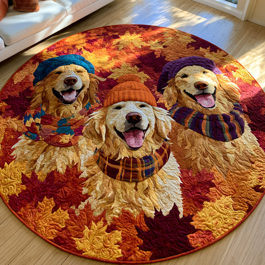 Amber Golden Retriever Quilted Round Mat NCU0HNH1195