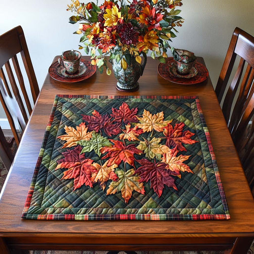 Amber Leaf Dance Quilted Table Topper NCU0NNT1017