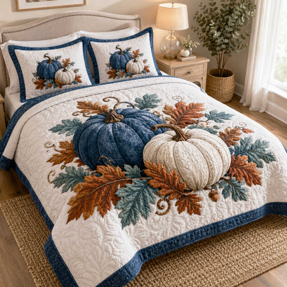 Amber Pumpkin 3-Piece Quilted Bedding Set NCU0NTD2072