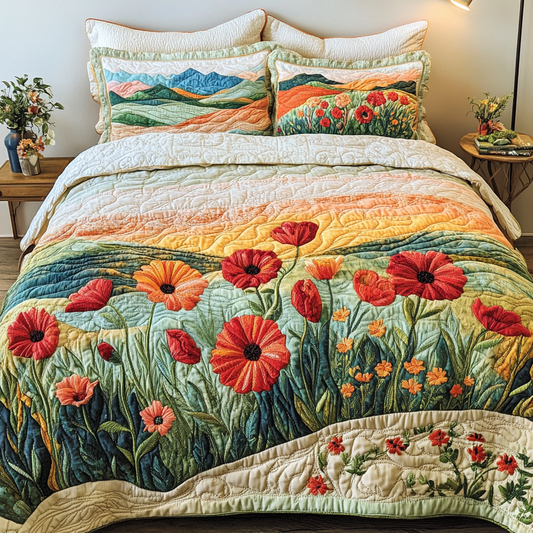 Amber Slumber 3-Piece Quilted Bedding Set NCU0NVH579