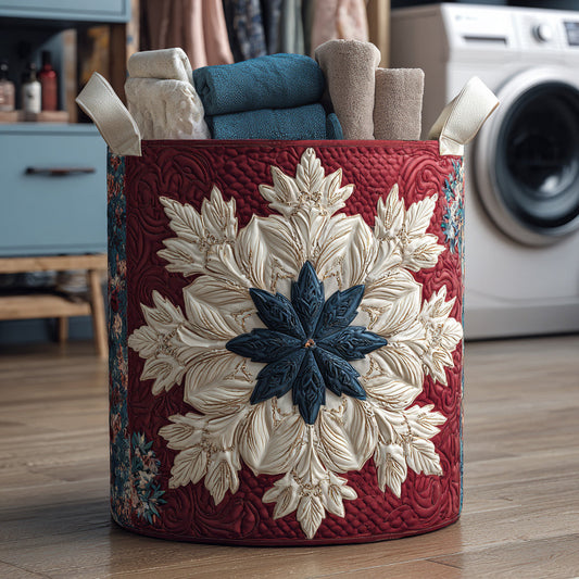 Amber Snowflake Crown Quilted Laundry Basket NCU0HNH195