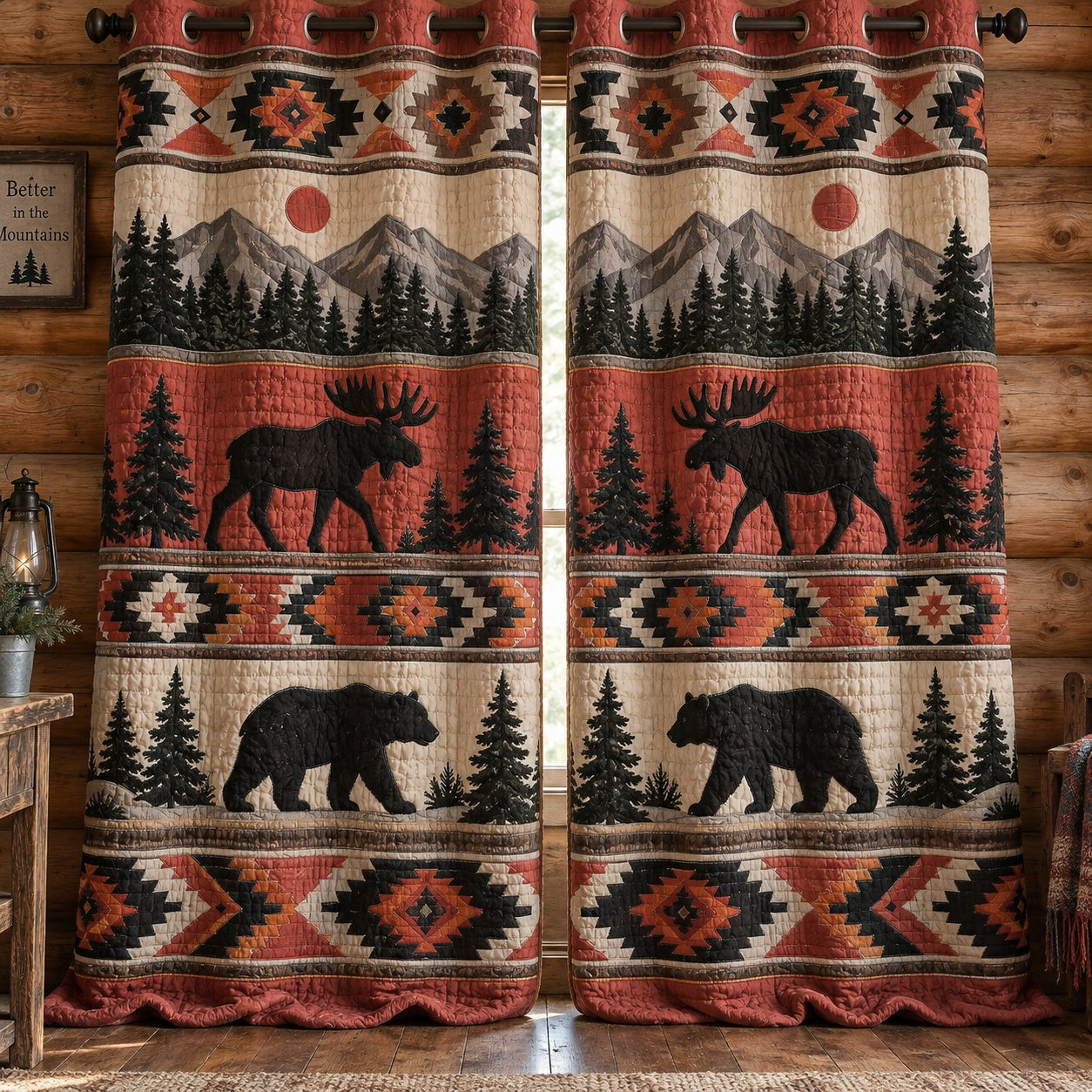 Amber Sun Ridge Quilted Curtains NCU0PVL1136