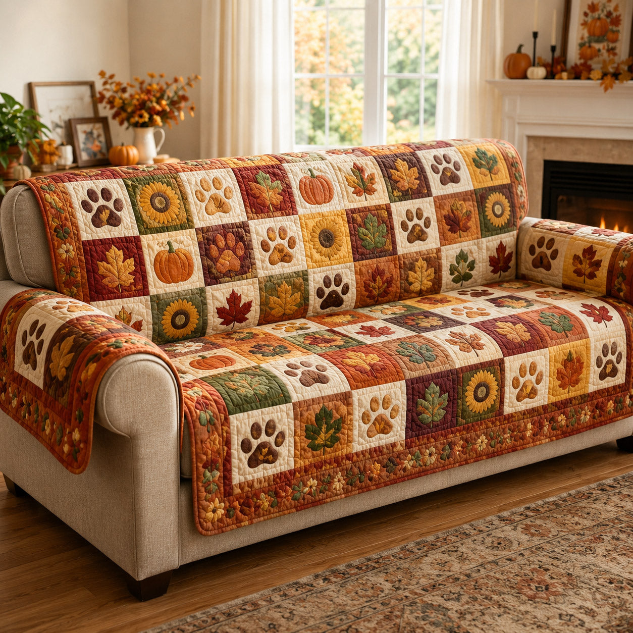 Amber Trail Symphony Quilted Sofa Cover NCU0HNH1202