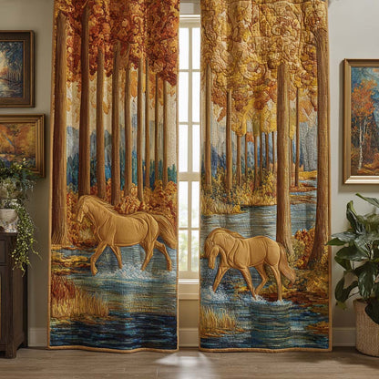 Amber Woodland Quilted Curtains NCU0NXD1352