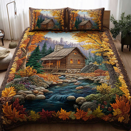 Amberleaf Woodland Retreat 3-Piece Quilted Bedding Set NCU0NTD1126