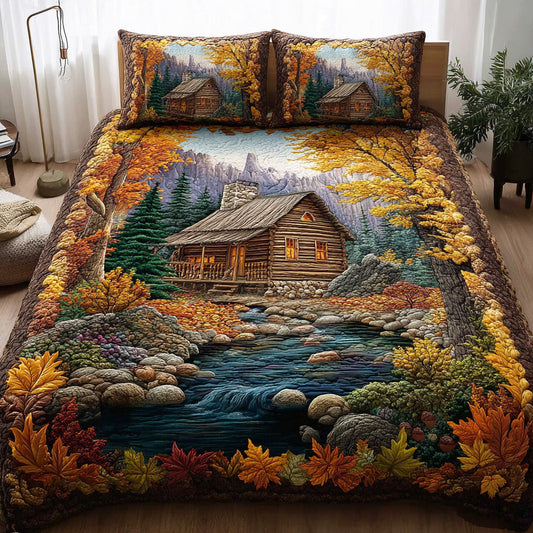 Amberleaf Woodland Retreat 3-Piece Quilted Bedding Set NCU0NTD1126