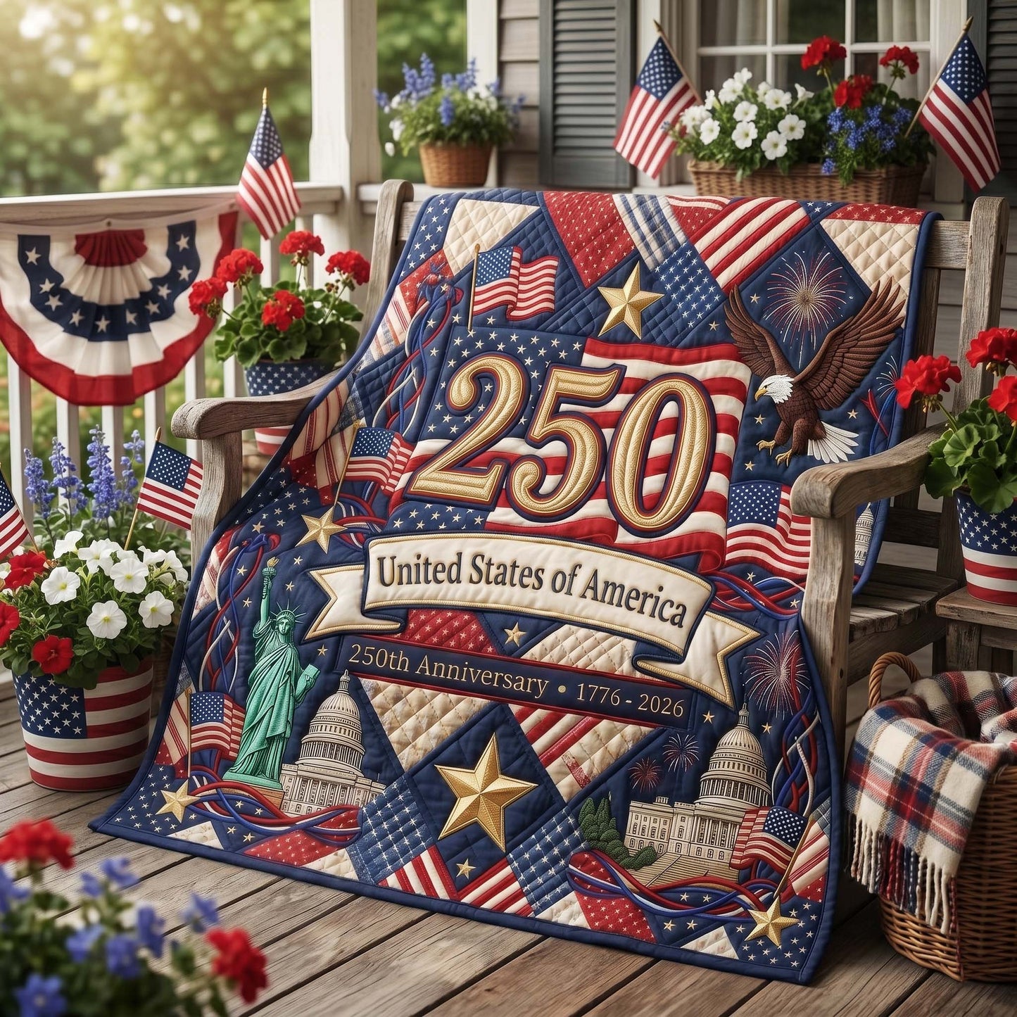 America 250 Anthem Quilted Blanket NCU0HNH1048