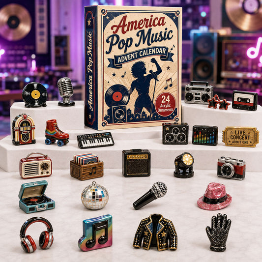 CHRISTMAS KICKOFF 40% OFF - America Pop Music Advent Calendar 2026 - 24-Day Festive Countdown, Acrylic Charms Blind Box - Gift For Music Lovers AC0TH202