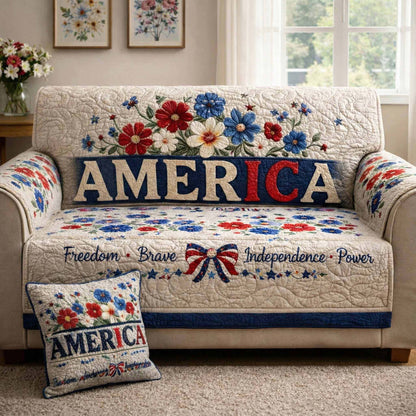 America Pride Quilted Sofa Cover NCU0NXD1636