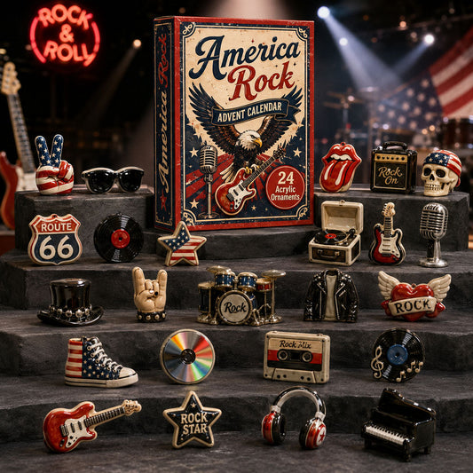 CHRISTMAS KICKOFF 40% OFF - America Rock Advent Calendar 2026 - 24-Day Festive Countdown, Acrylic Charms Blind Box - Gift For Music Lovers AC0TH203