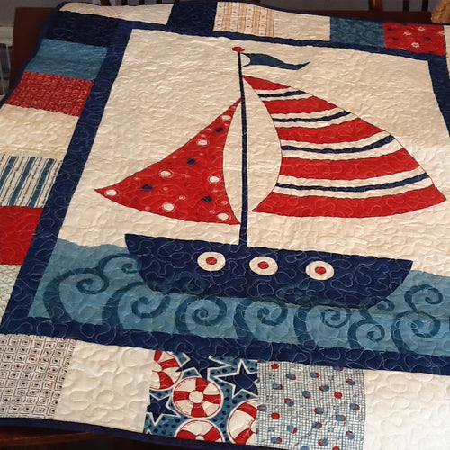 American Boat Quilted Blanket NCU0TH579