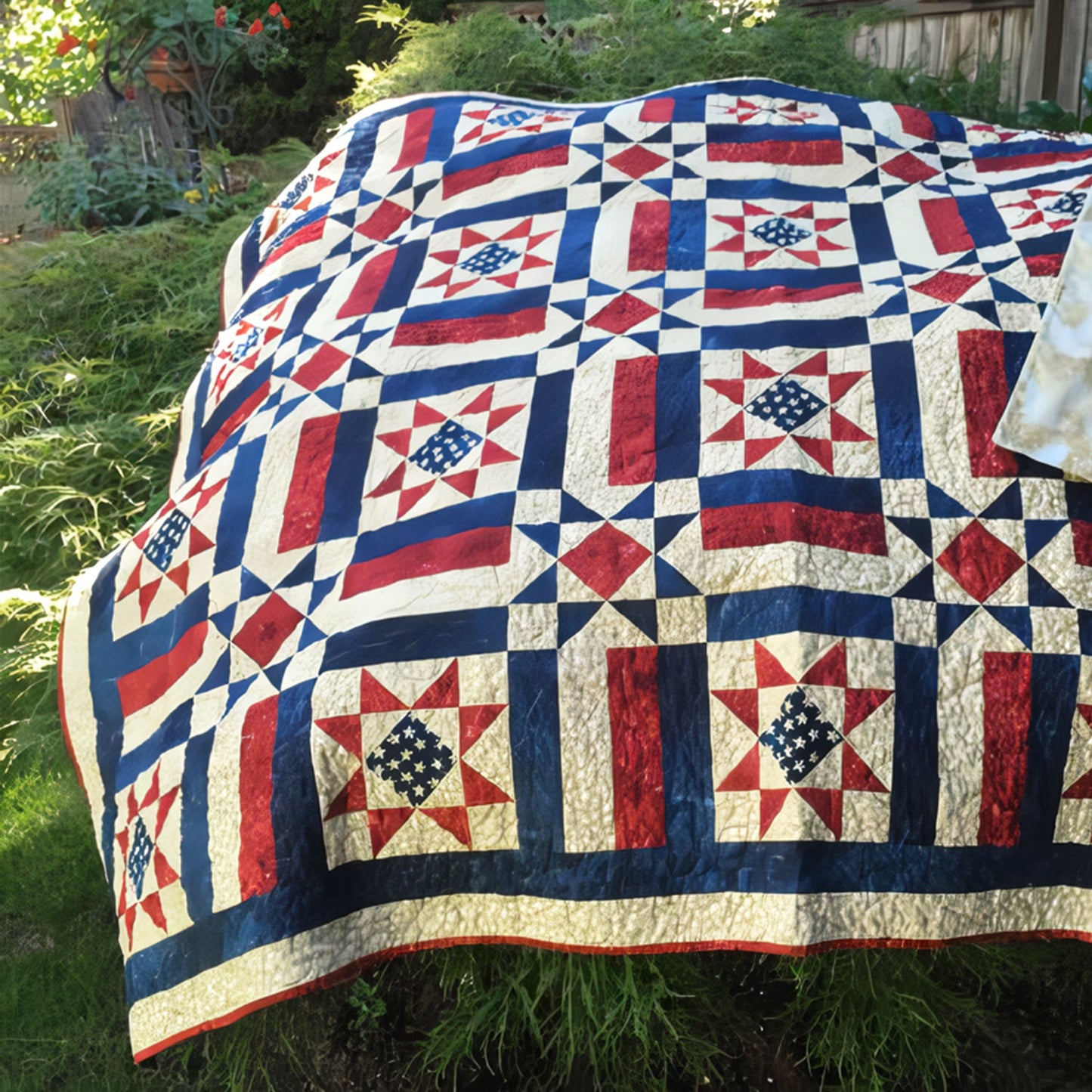 American Patchwork Quilted Blanket NCU0TH570