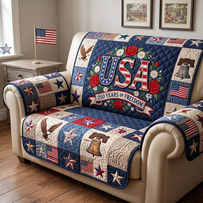 American Freedom Spirit Quilted Sofa Cover NCU0HNH1038
