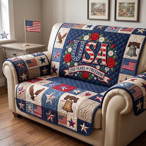 American Freedom Spirit Quilted Sofa Cover NCU0HNH1038