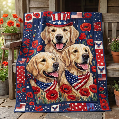 American Golden Retriever Quilted Blanket NCU0HNH1080