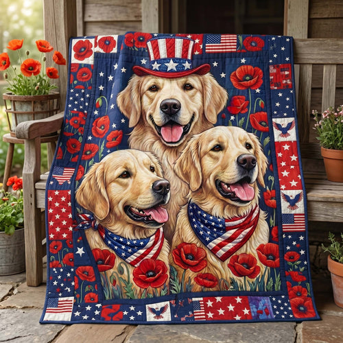 American Golden Retriever Quilted Blanket NCU0HNH1080