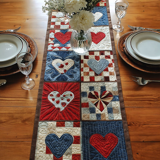 American Heartbeat Quilted Table Runner NCU0PTT591